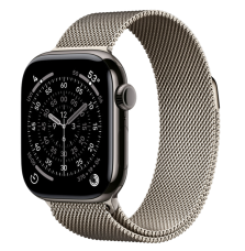 Apple Watch Series 11, 42 mm, Slate Titanium GPS+Cellular, Natural Milanese Loop